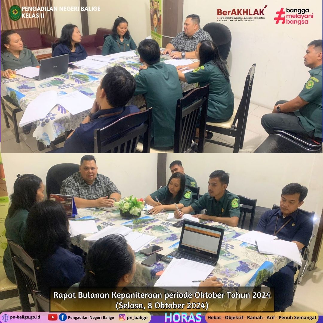 RAPAT BULANAN KEPANITERAAN PERIODE OKTOBER 2024 RAPAT BULANAN KEPANITERAAN PERIODE OKTOBER 2024