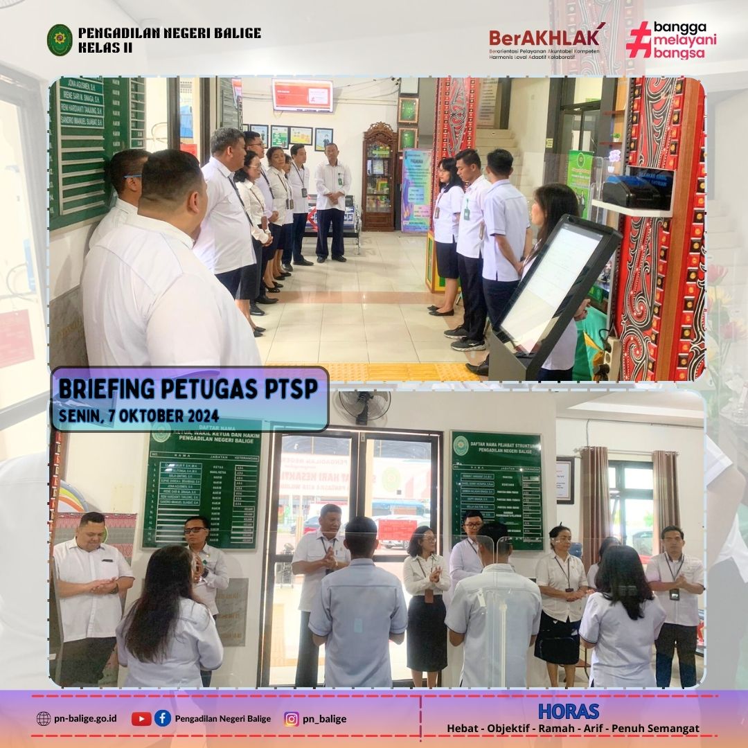 BRIEFING PAGI PTSP - Senin, 7 Oktober 2024