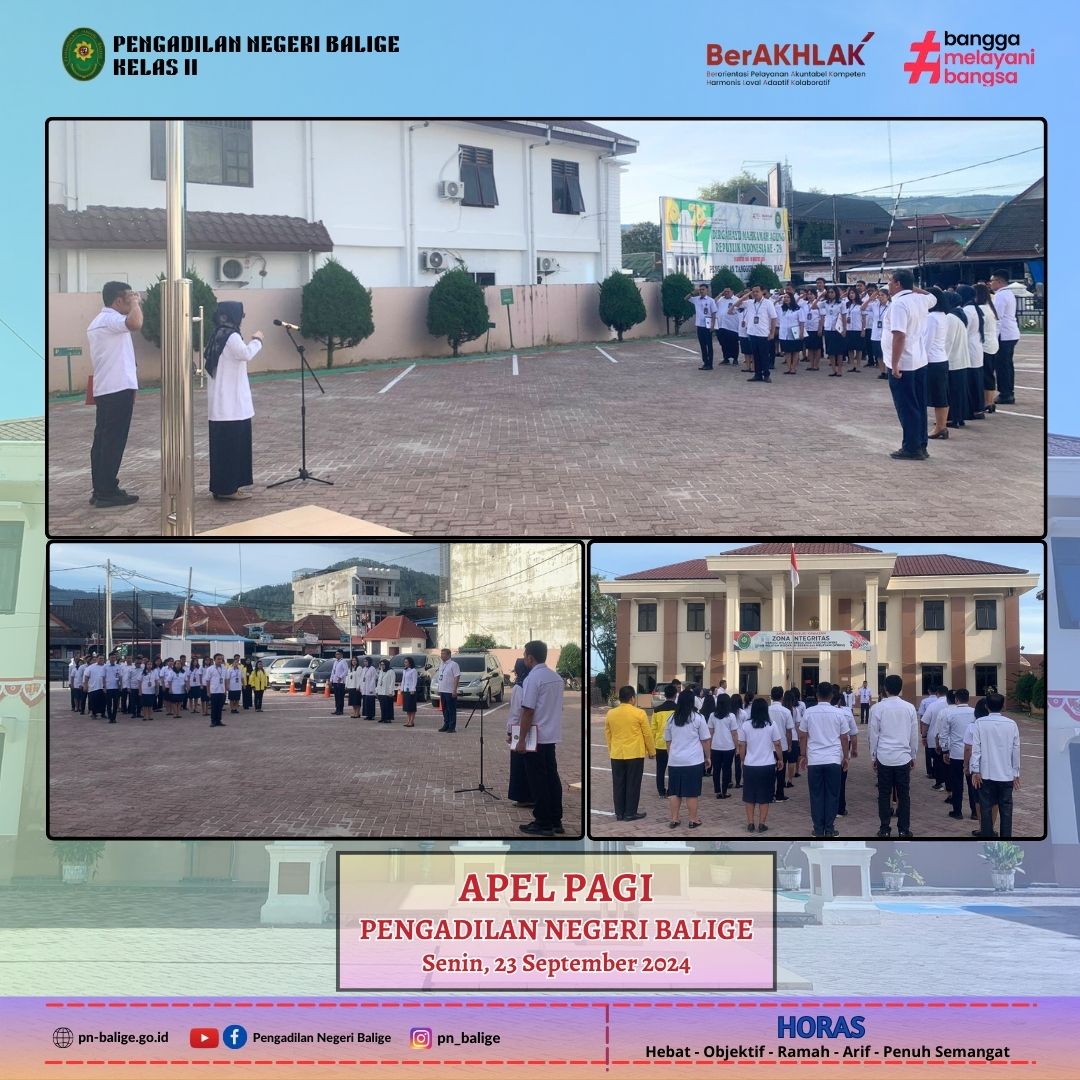 KEGIATAN APEL PAGI - Senin, 23 September 2024