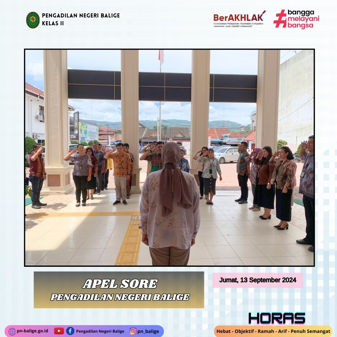 KEGIATAN APEL SORE - Jumat, 13 September 2024