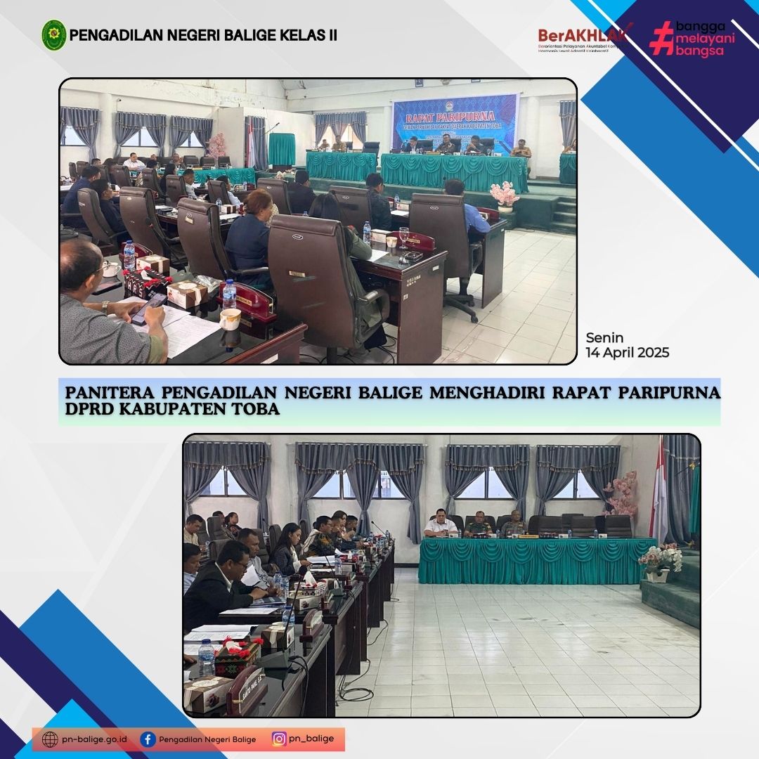 PANITERA PENGADILAN NEGERI BALIGE MENGHADIRI RAPAT PARIPURNA DPRD KABUPATEN TOBA