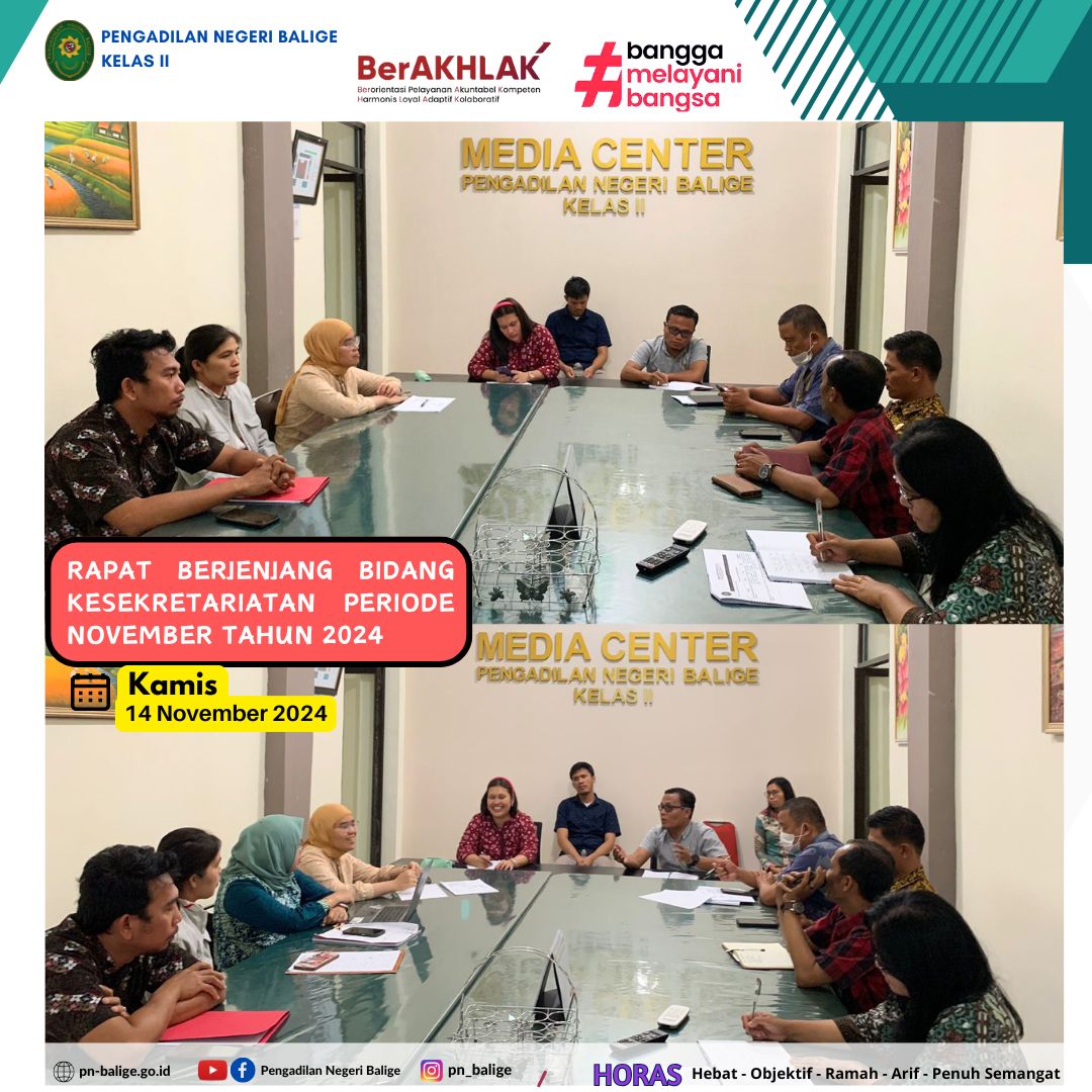 RAPAT BERJENJANG BIDANG KESEKRETARIATAN PERIODE NOVEMBER TAHUN 2024