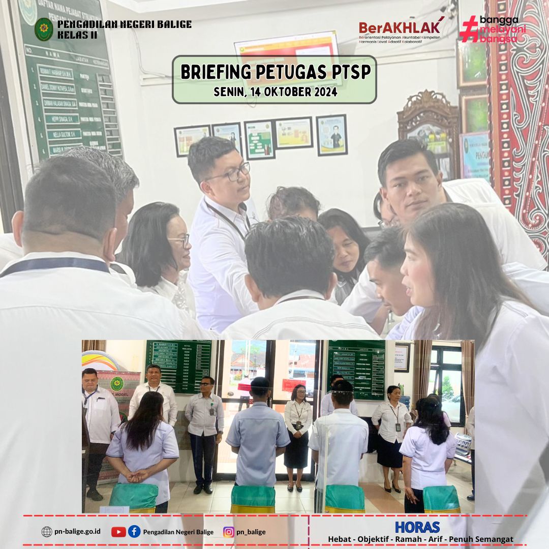 BRIEFING PAGI PTSP - Senin, 14 Oktober 2024