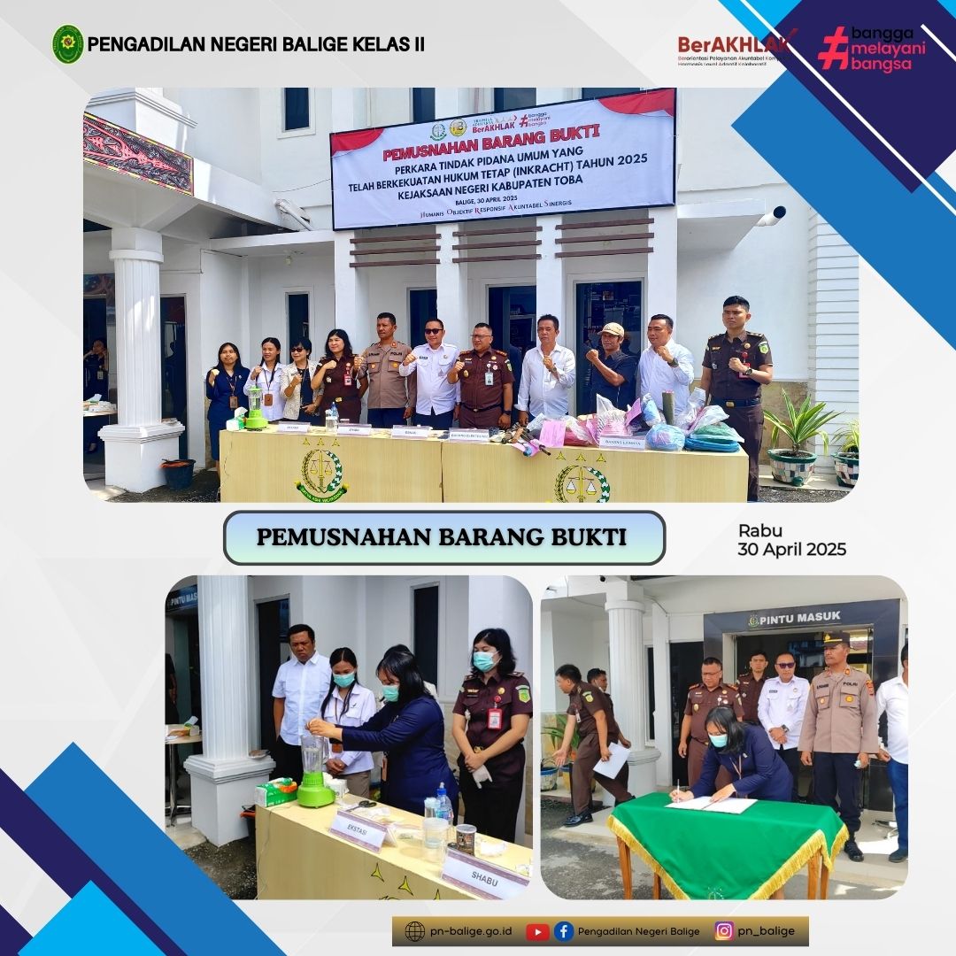 PENGADILAN NEGERI BALIGE MENGHADIRI KEGIATAN PEMUSNAHAN BARANG BUKTI PENGADILAN NEGERI BALIGE MENGHADIRI KEGIATAN PEMUSNAHAN BARANG BUKTI
