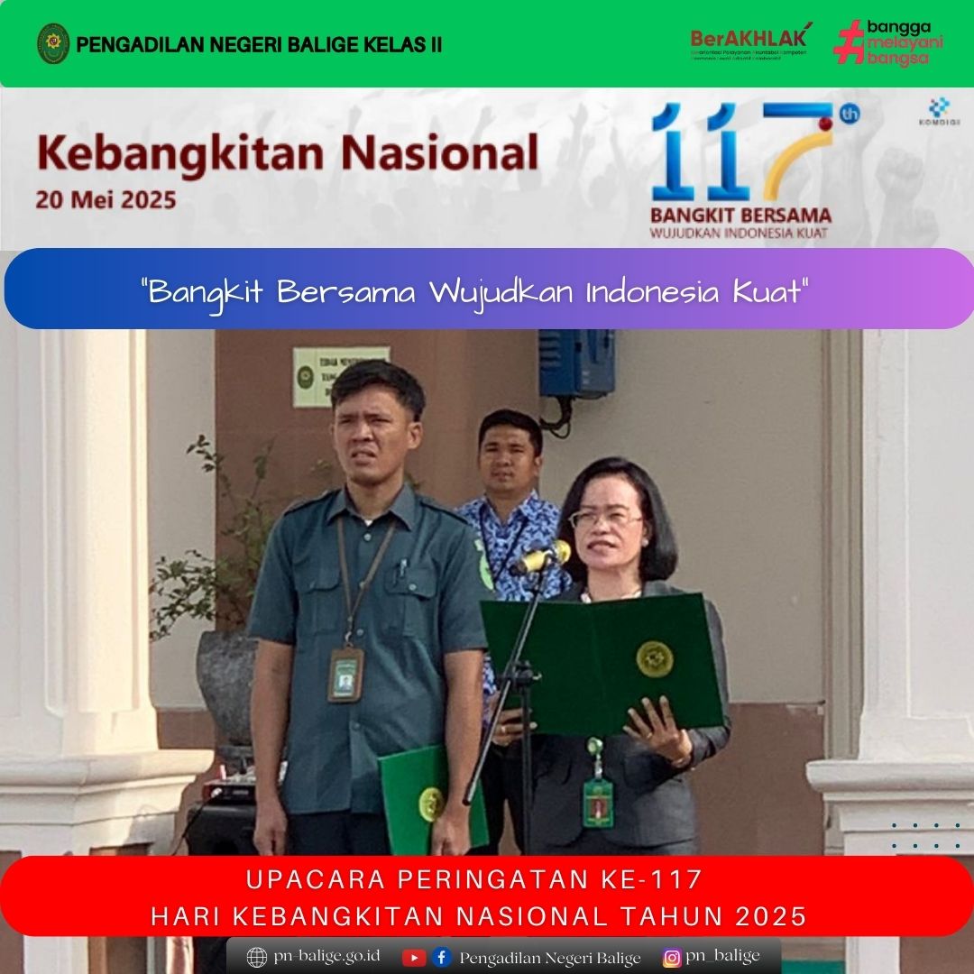 UPACARA PERINGATAN KE-117 HARI KEBANGKITAN NASIONAL TAHUN 2025 TAHUN 2025
