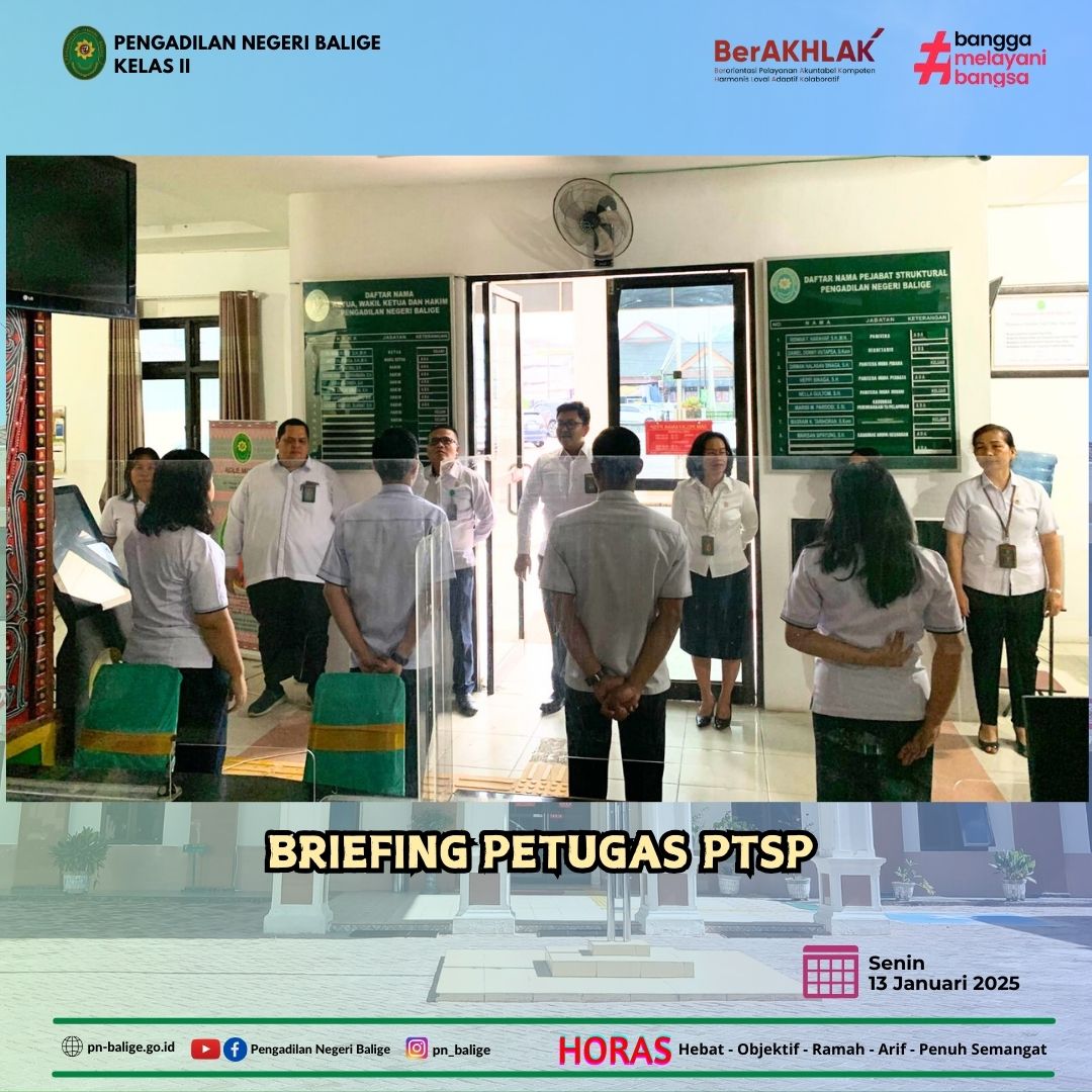 BRIEFING PAGI PETUGAS PTSP