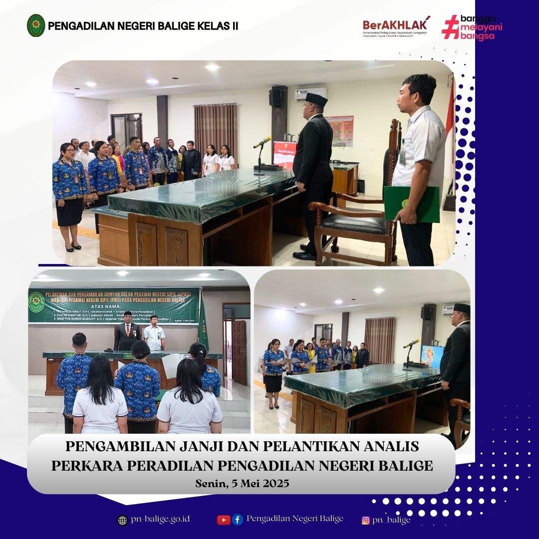 PENGAMBILAN JANJI DAN PELANTIKAN ANALIS PERKARA PERADILAN 