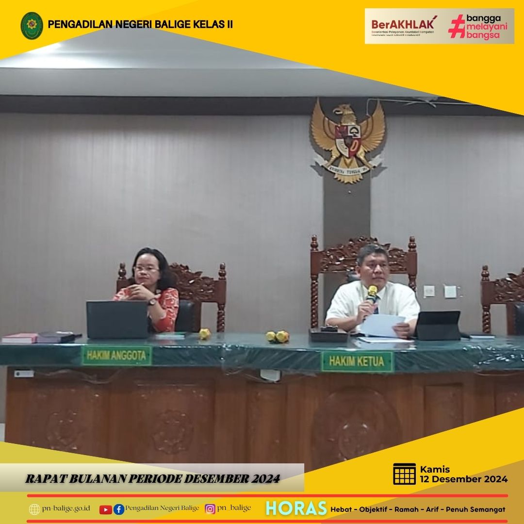 RAPAT BULANAN PERIODE DESEMBER TAHUN 2024