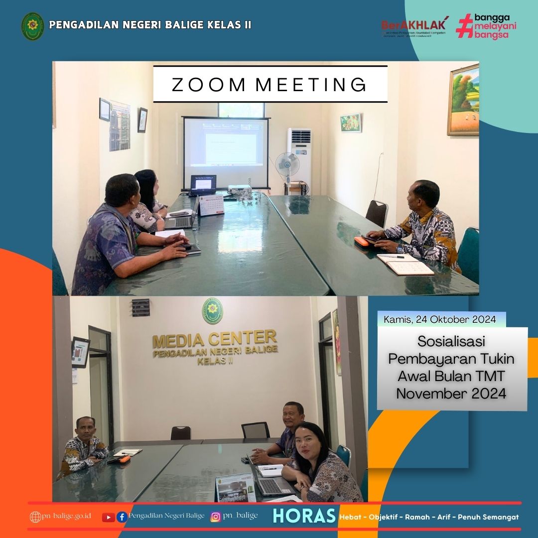 ZOOM MEETING SOSIALISASI PEMBAYARAN TUKIN AWAL BULAN TMT NOVEMBER 2024