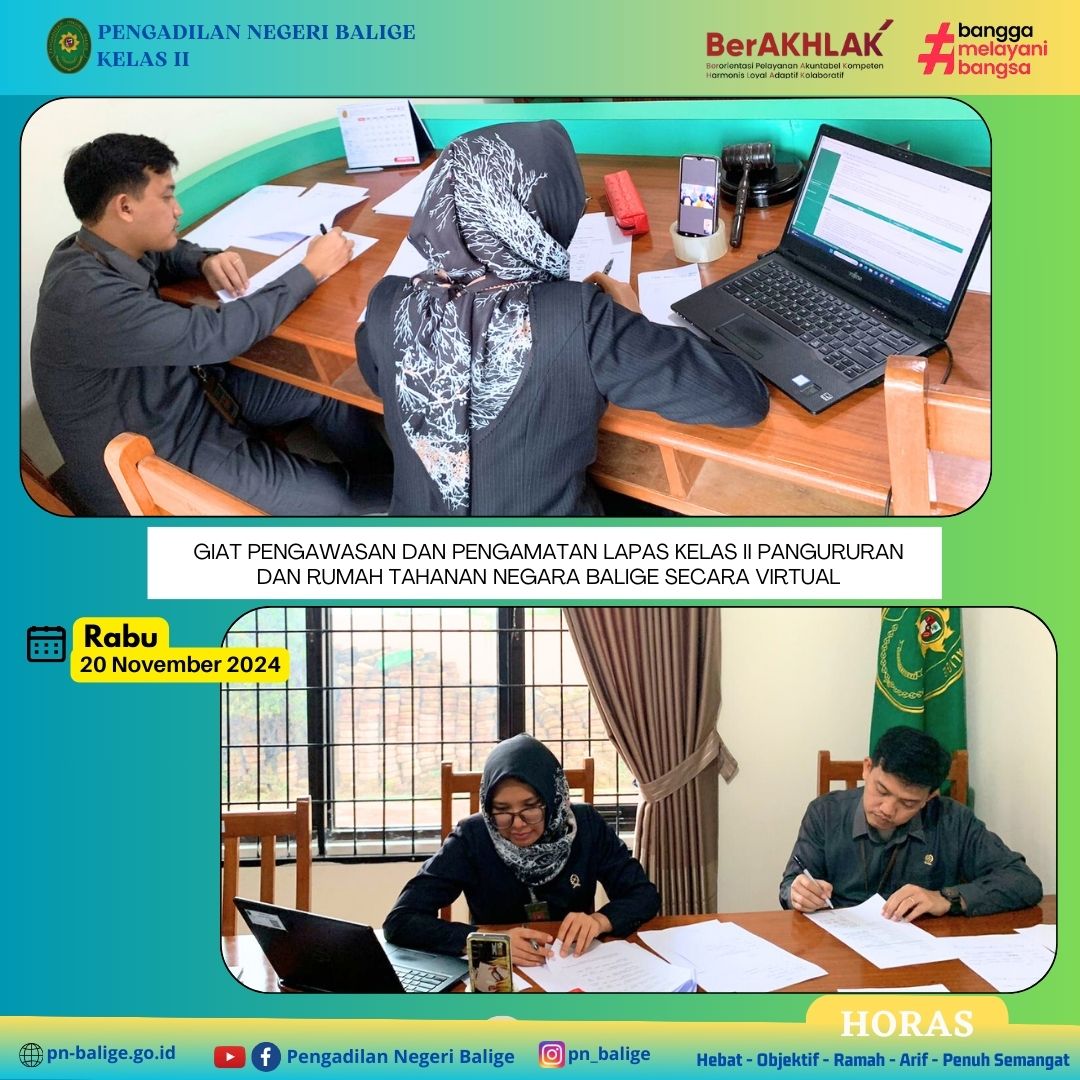 GIAT PENGAWASAN DAN PENGAMATAN LAPAS KELAS II PANGURURAN DAN RUMAH TAHANAN NEGARA BALIGE SECARA VIRTUAL