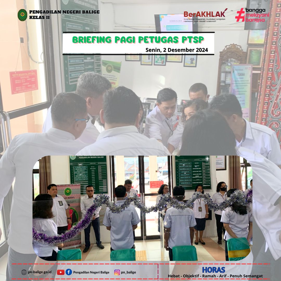 BRIEFING PAGI PETUGAS PTSP