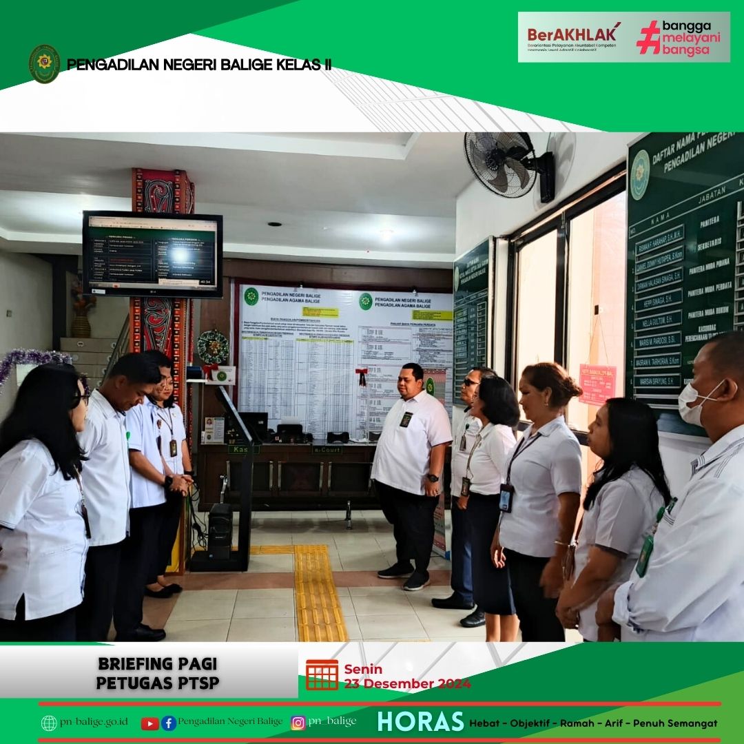 BRIEFING PAGI PETUGAS PTSP