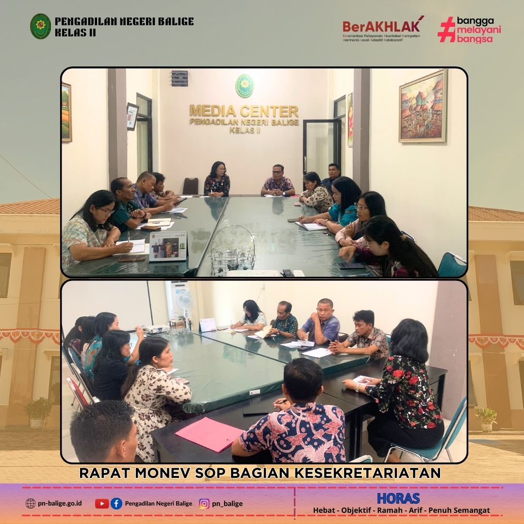 RAPAT MONEV SOP BAGIAN KESEKRETARIATAN