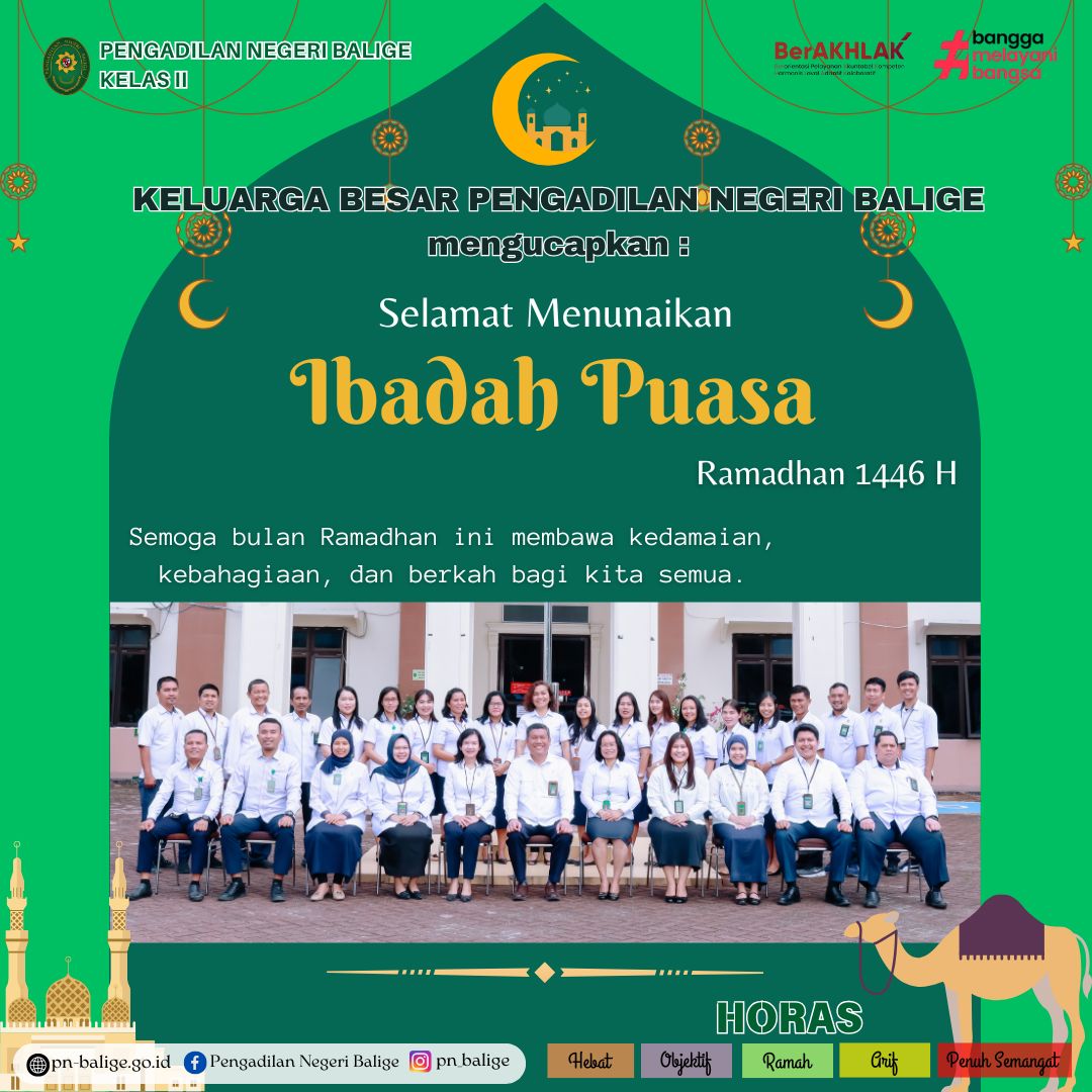 SELAMAT MENUNAIKAN IBADAH PUASA RAMADHAN 1446 H