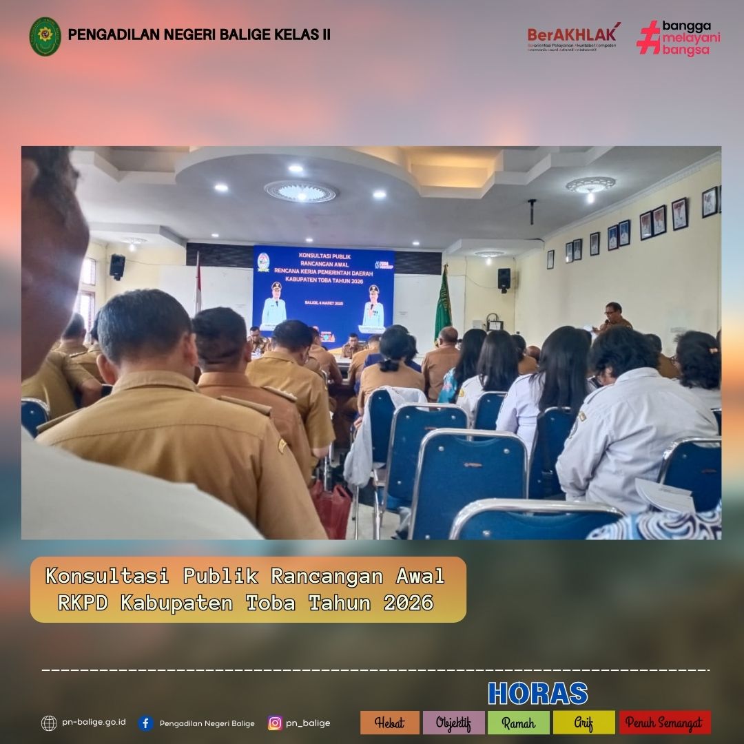 KEPALA SUB BAGIAN UMUM DAN KEUANGAN MENGHADIRI ACARA KONSULTASI PUBLIK RANCANGAN AWAL RKPD KABUPATEN TOBA TAHUN 2026