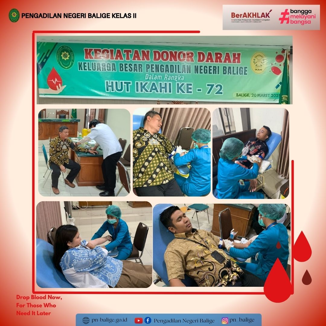 KEGIATAN DONOR DARAH DALAM RANGKA HUT IKAHI KE-72