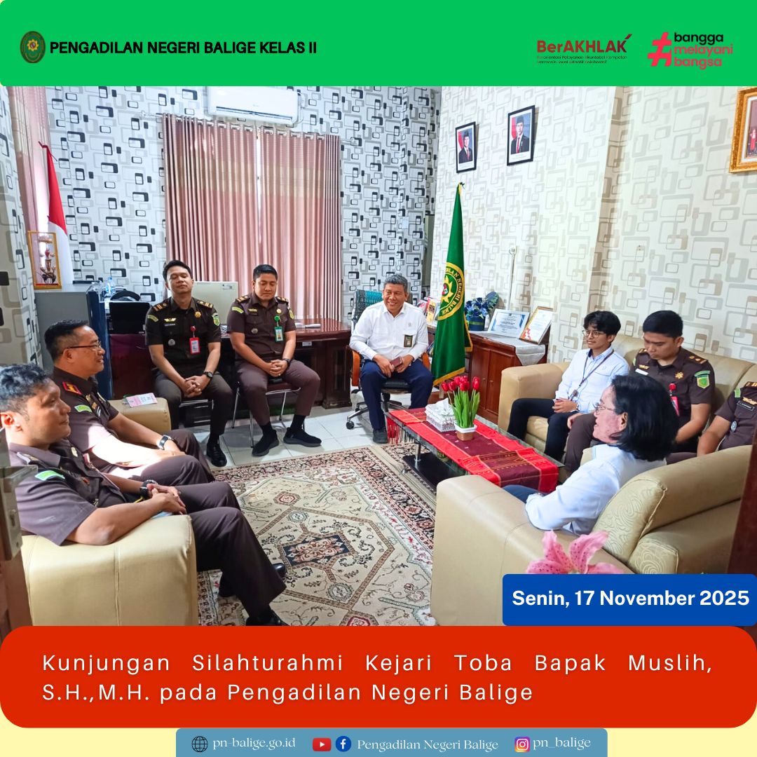 KETUA PENGADILAN NEGERI BALIGE MENERIMA KUNJUNGAN KEJARI TOBA