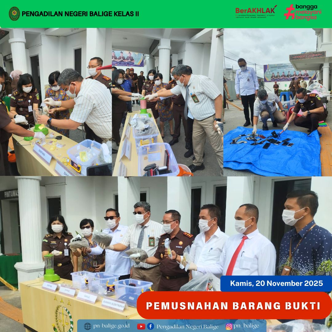 KETUA PENGADILAN NEGERI BALIGE MENGHADIRI KEGIATAN PEMUSNAHAN BARANG BUKTI