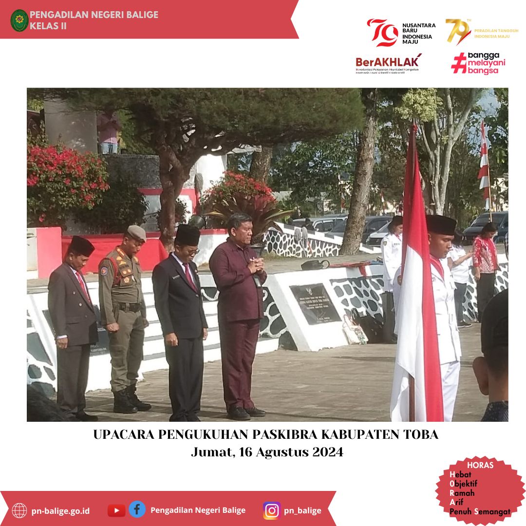 Kegiatan Upacara Pengukuhan PASKIBRA Kabupaten Toba