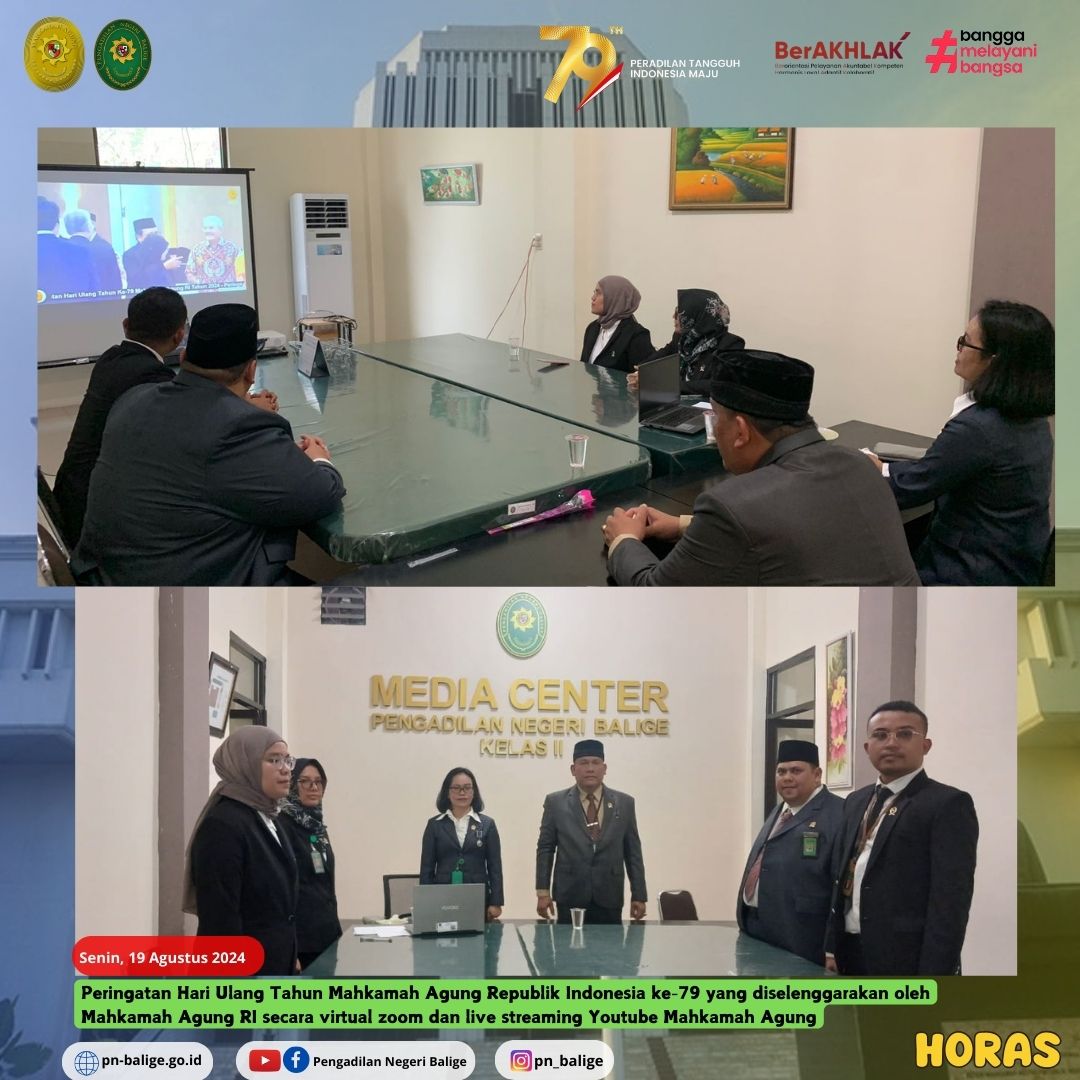 PENGADILAN NEGERI BALIGE MENGIKUTI PERAYAAN PERINGATAN HUT MARI YANG DISELENGGARAKAN OLEH MARI SECARA VIRTUAL ZOOM DAN LIVE STREAMING YOUTUBE MAHKAMAH AGUNG