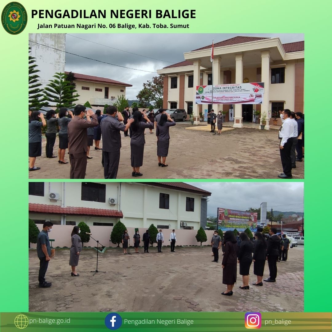 Upacara Hari Kesaktian Pancasila di Pengadilan Negeri Balige
