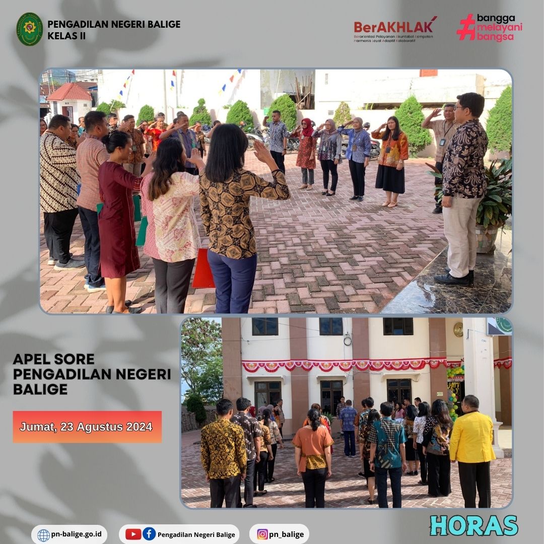 KEGIATAN APEL SORE - Jumat, 23 Agustus 2024