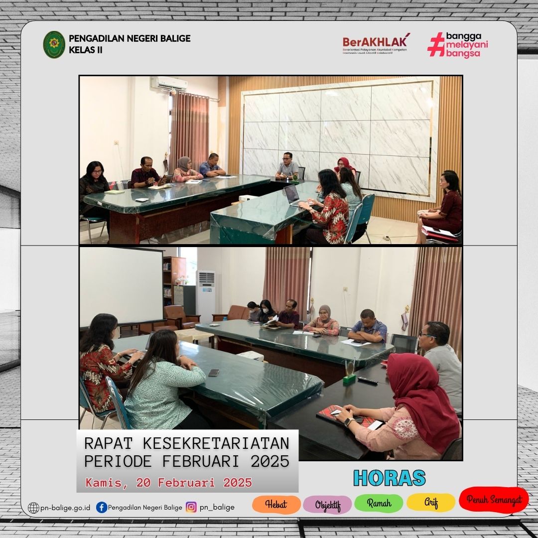 RAPAT BIDANG KESEKRETARIATAN PERIODE FEBRUARI 2025