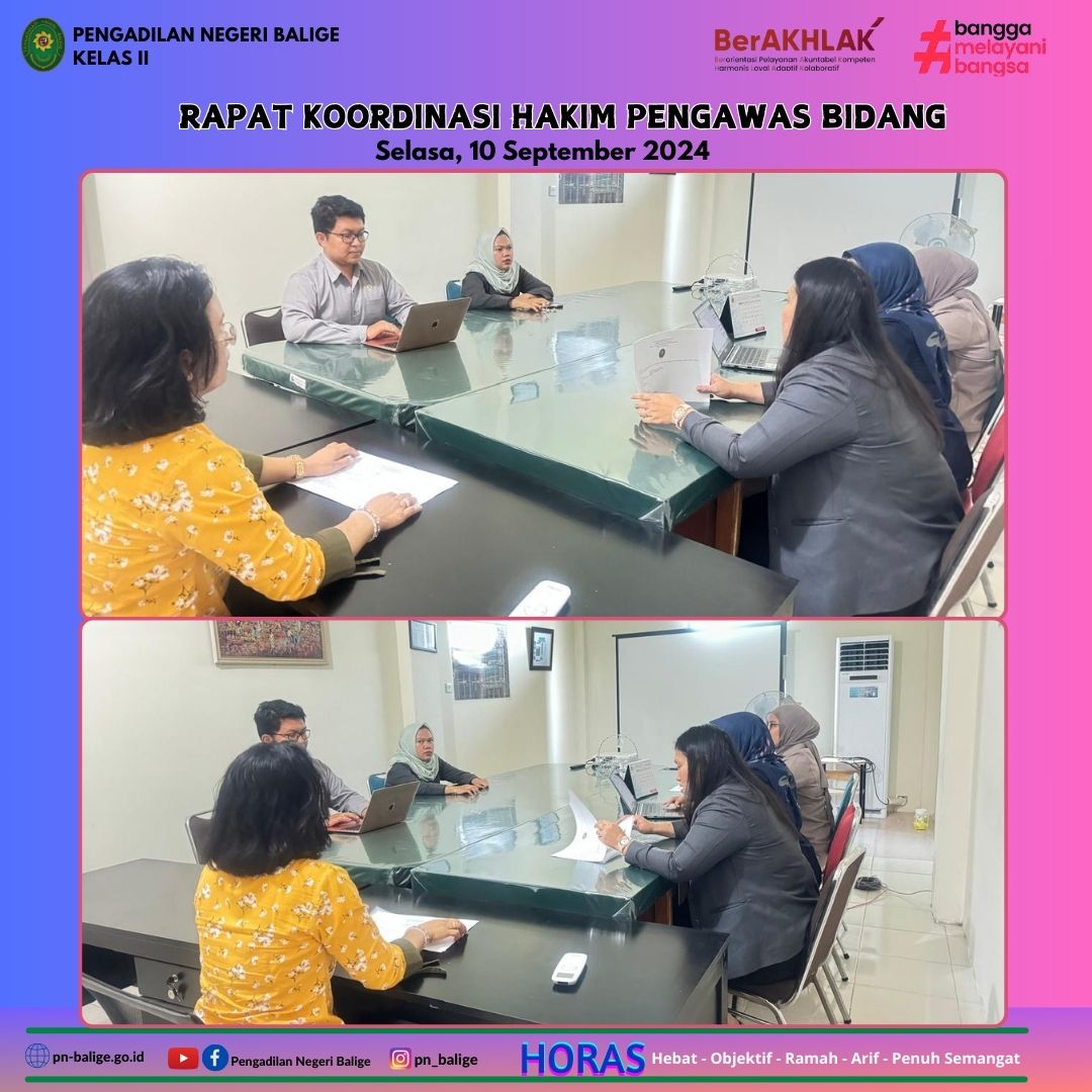 RAPAT KOORDINASI HAKIM PENGAWAS BIDANG PERIODE SEPTEMBER 2024