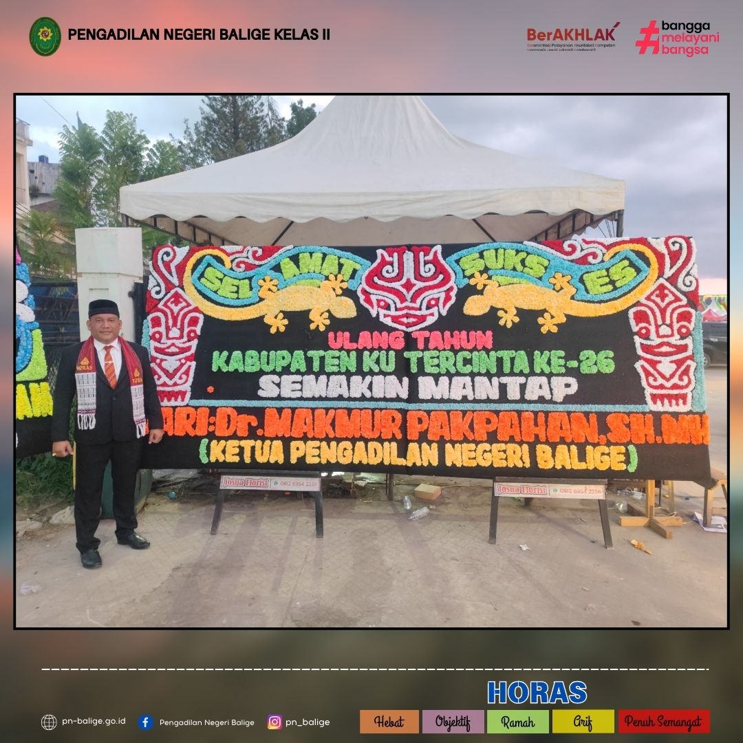 KETUA PENGADILAN NEGERI BALIGE MENGHADIRI ACARA PUNCAK PERAYAAN HUT KE-26 KABUPATEN TOBA