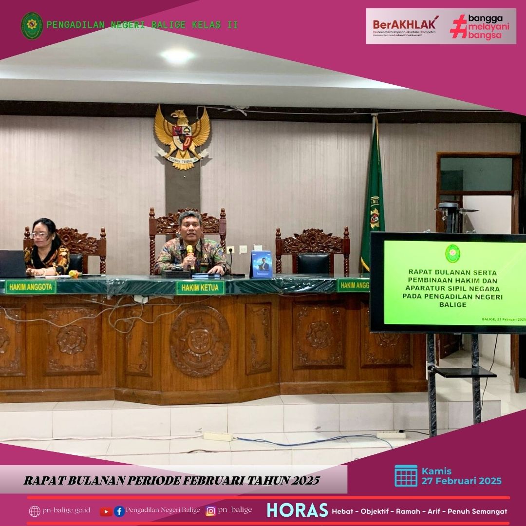 RAPAT BULANAN PERIODE FEBRUARI TAHUN 2025