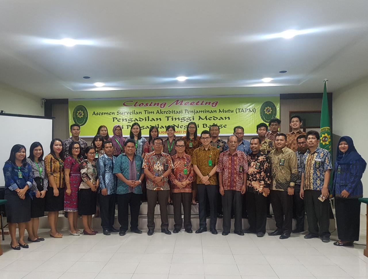 Closing Meeting Penilaian Akreditasi Pengadilan Negeri Balige