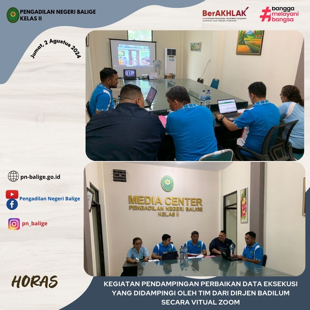 Pendampingan Perbaikan Data Eksekusi - Jumat, 2 Agustus 2024