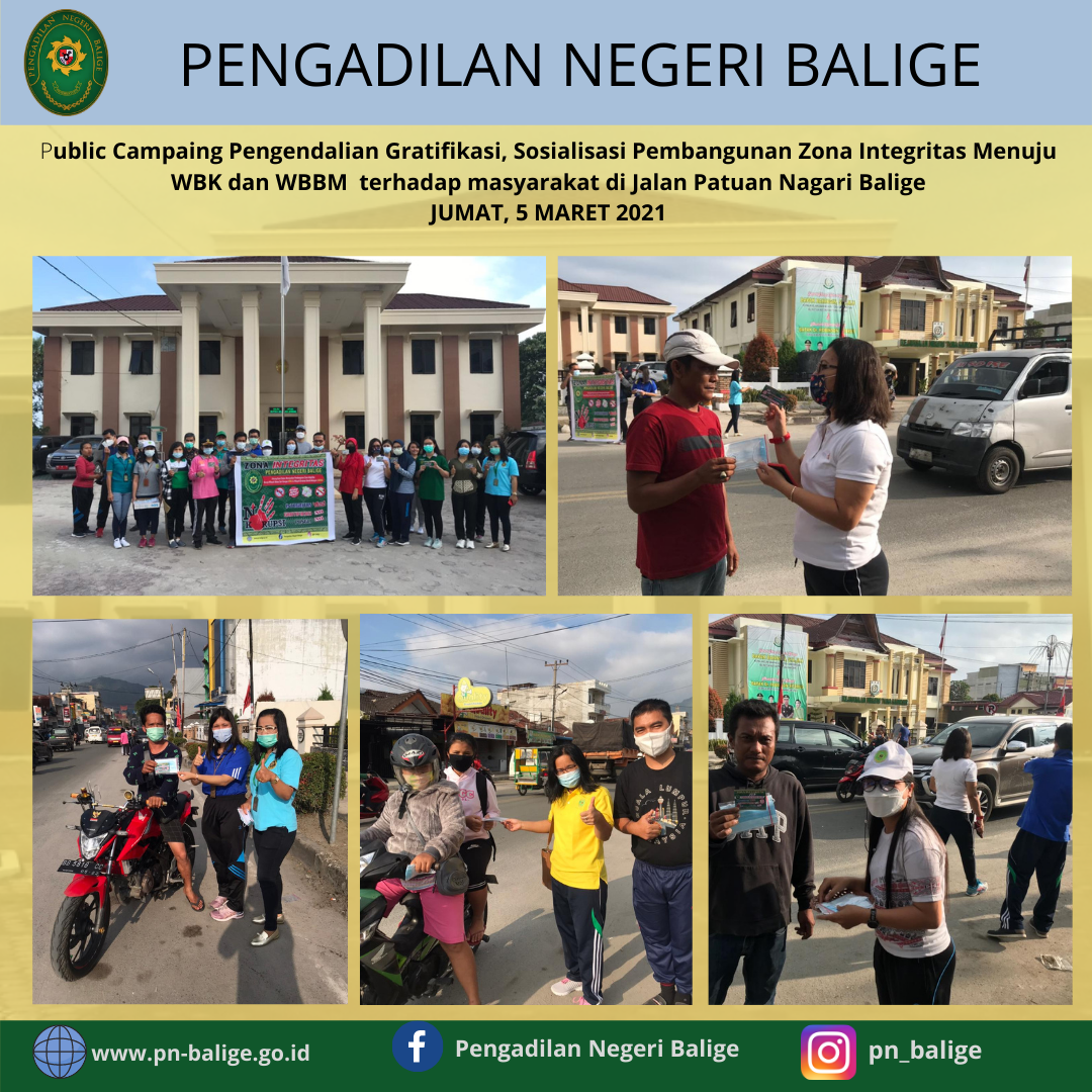 Public Campaing Pengendalian Gratifikasi, Sosialisasi Pembangunan Zona Integritas Menuju WBK dan WBBM  terhadap masyarakat di Jalan Patuan Nagari