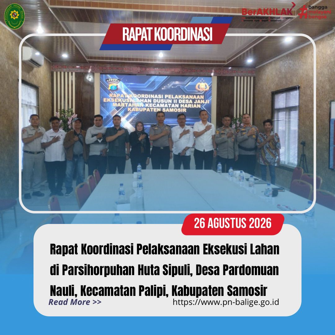 Rapat Koordinasi Eksekusi
