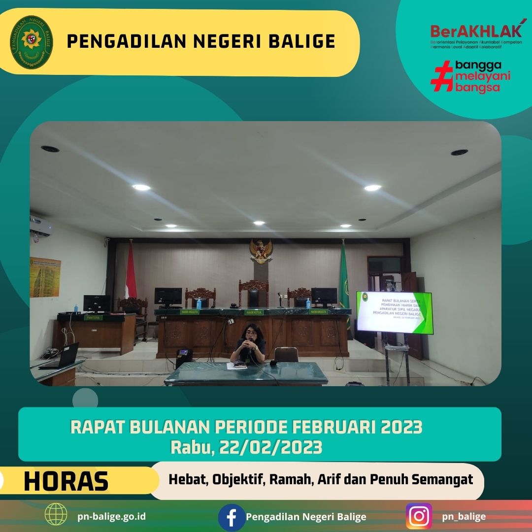 RAPAT BULANAN PERIODE FEBRUARI 2023