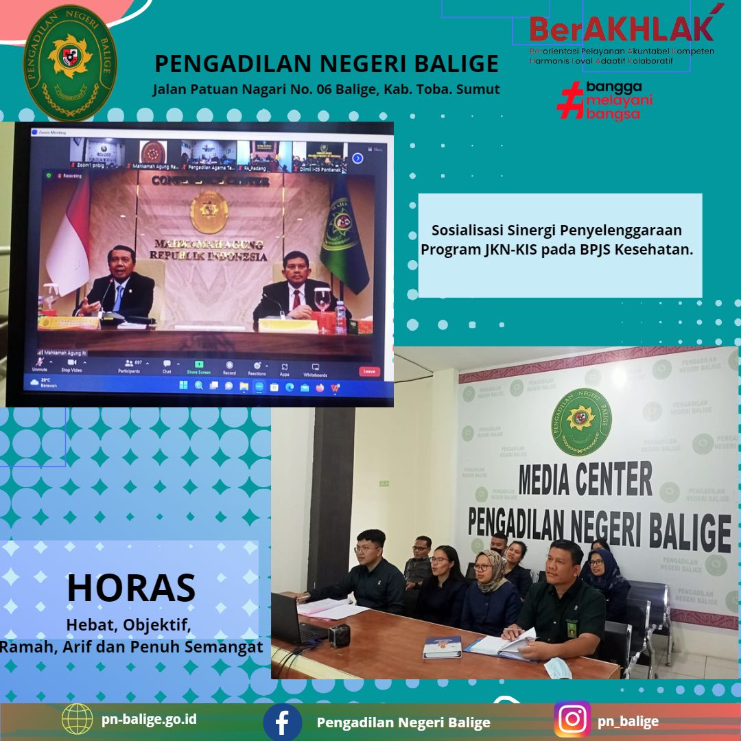 Sosialisasi Sinergi Penyelenggaraan  Program JKN-KIS pada BPJS Kesehatan. 