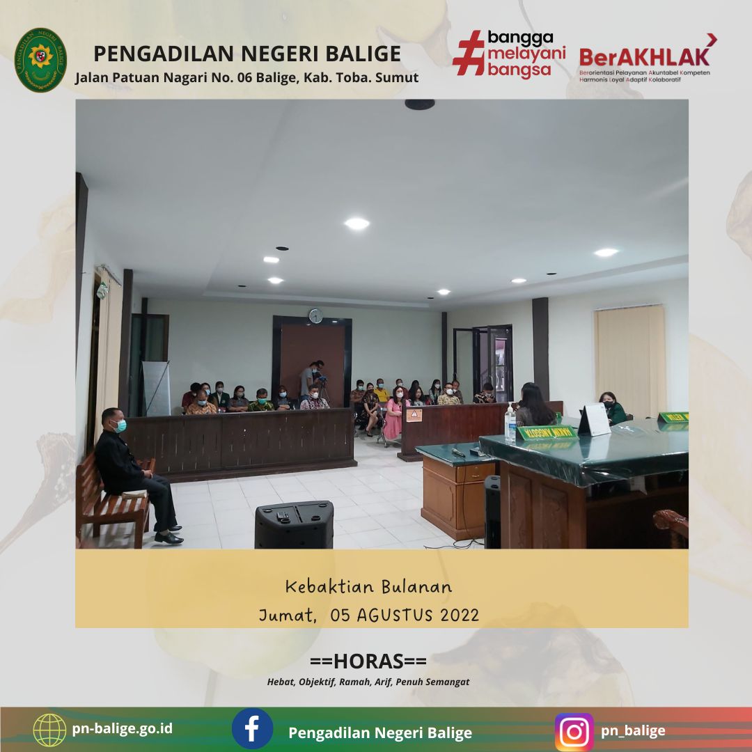 KEBAKTIAN BULANAN PENGADILAN NEGERI BALIGE