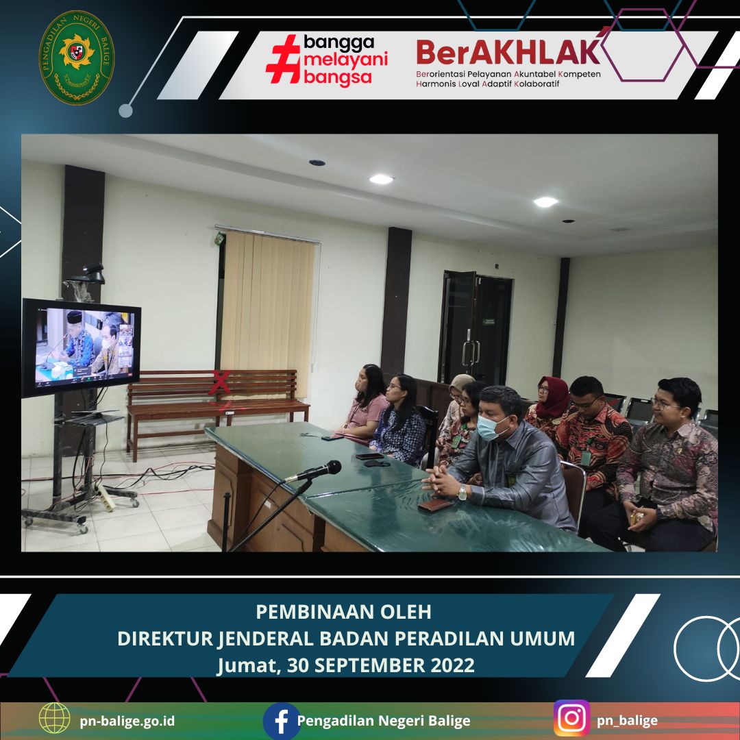 PEMBINAAN OLEH  DIREKTUR JENDERAL BADAN PERADILAN UMUM